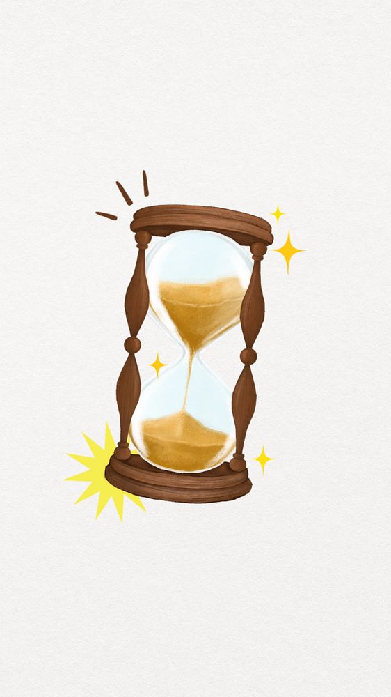 Hourglass iPhone wallpaper, time illustration, editable design