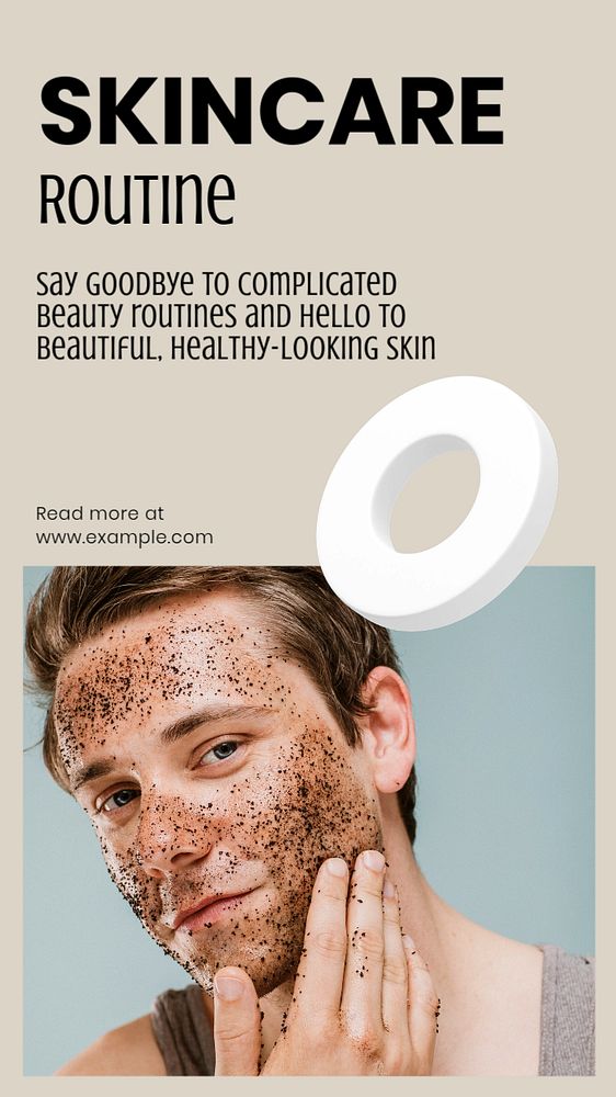 Skincare routine social story template, editable Instagram design