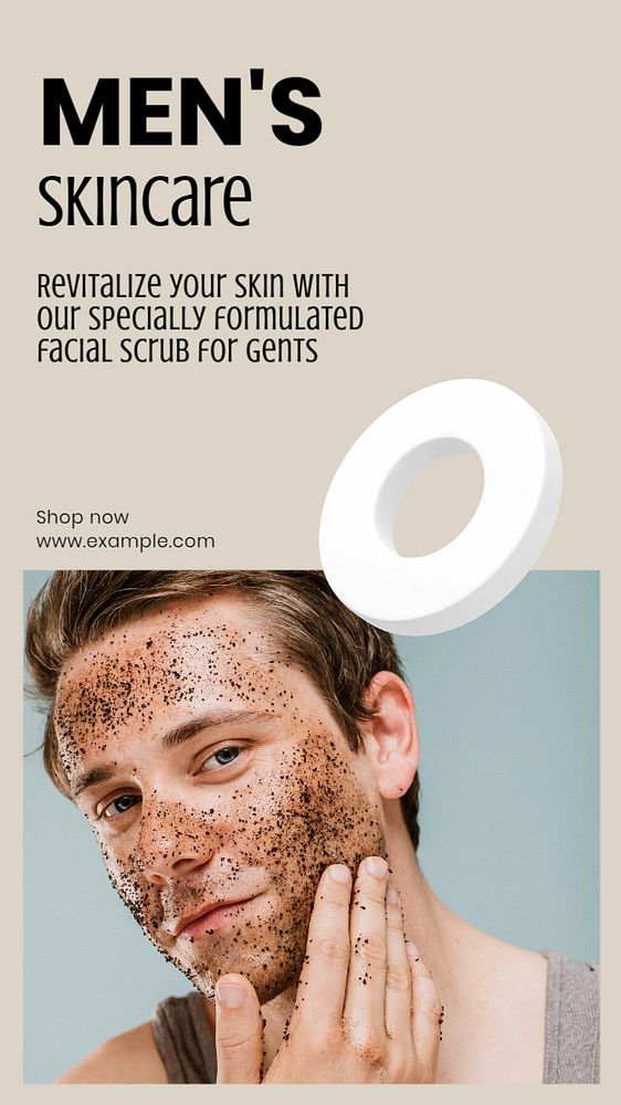 Men's skincare social story template, editable Instagram design