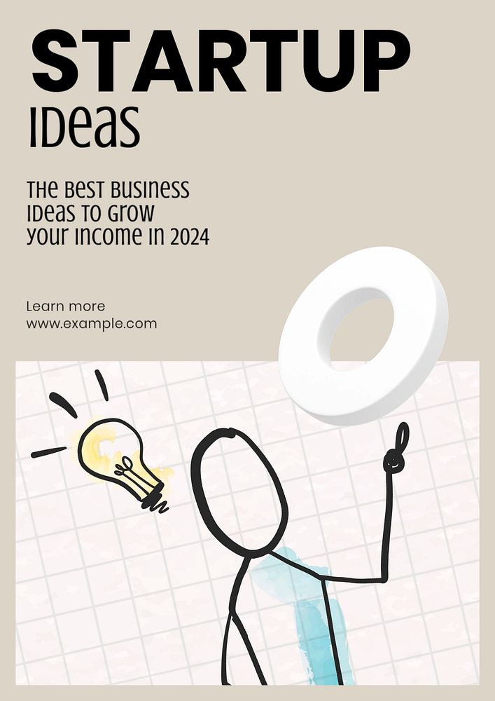 Startup ideas poster template, editable text & design