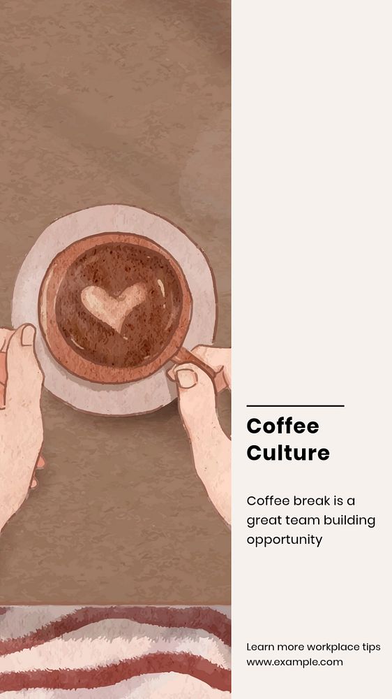 Coffee culture social story template, editable Instagram design