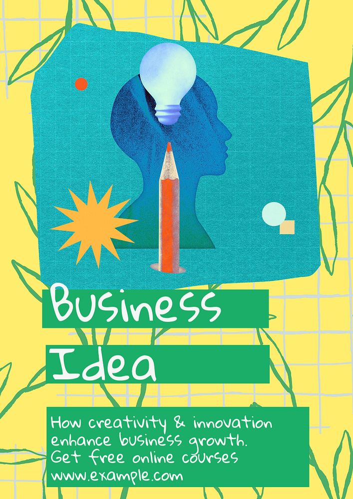 Business idea poster template, editable text & design