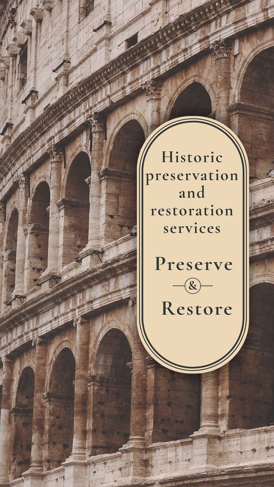 Preservation restoration services social story template, editable Instagram design