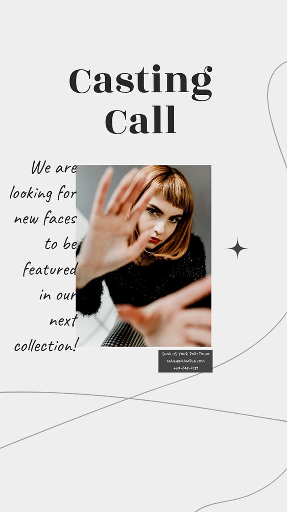 Casting call social story template, editable Instagram design