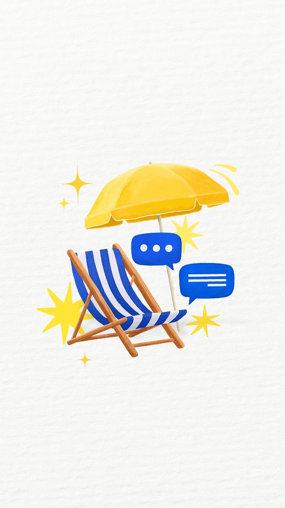 Summer vacation aesthetic iPhone wallpaper, texting remix, editable design