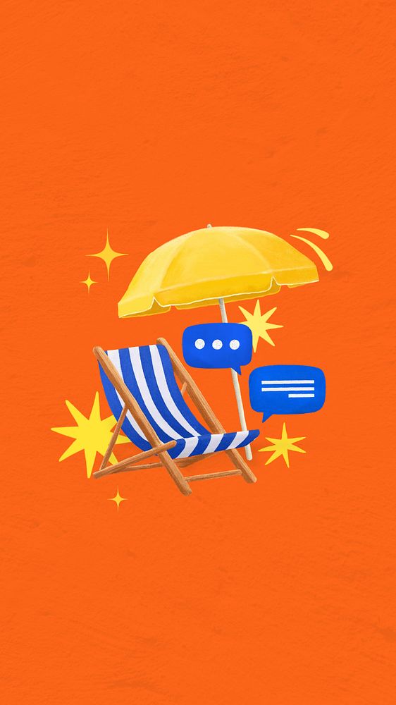 Summer vacation aesthetic iPhone wallpaper, texting remix, editable design