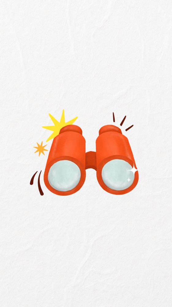 Orange binoculars illustration, editable design