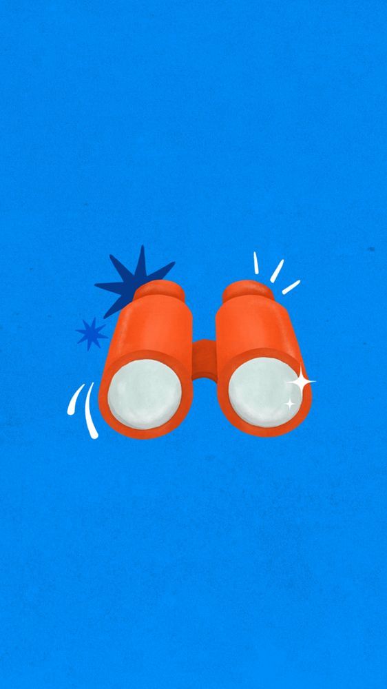 Orange binoculars illustration, editable design