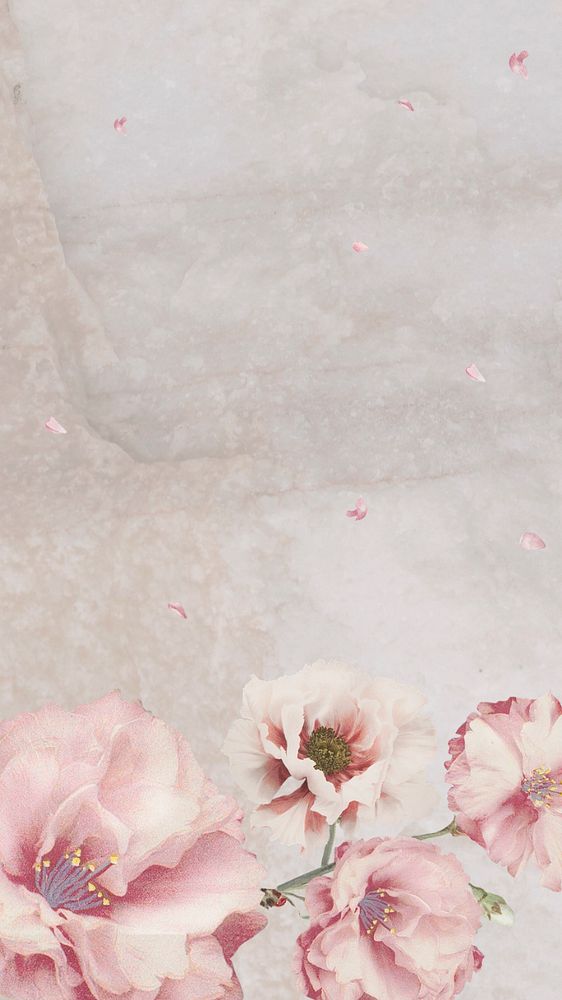 Pink peonies, vintage iPhone wallpaper, editable design