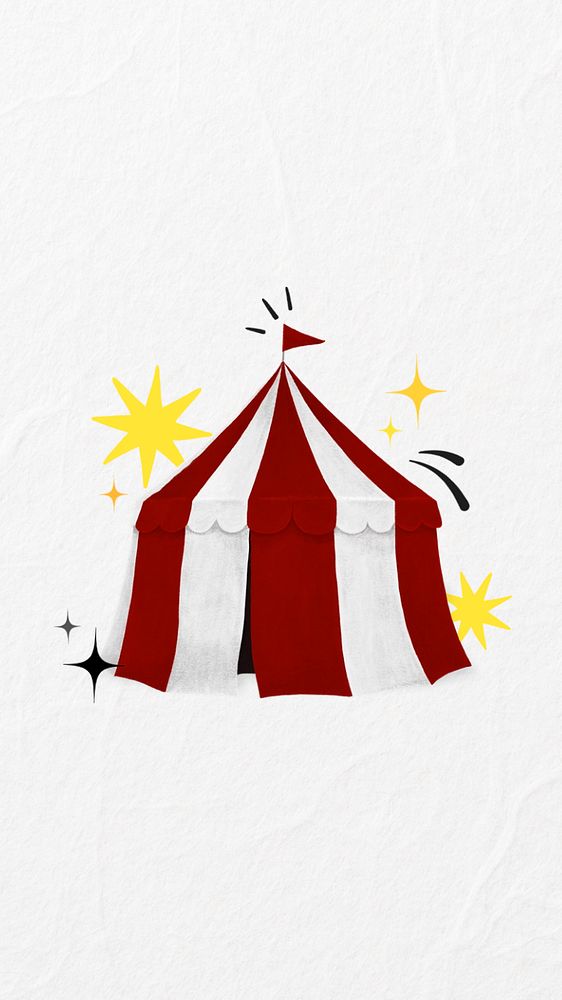 Red circus tent iPhone wallpaper, editable design