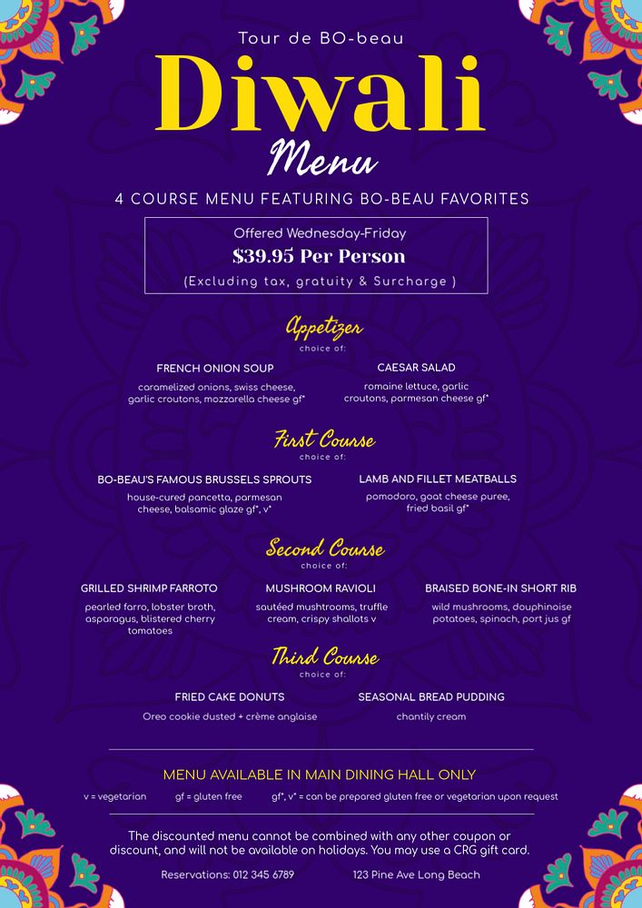 Restaurant menu poster template, editable text & design