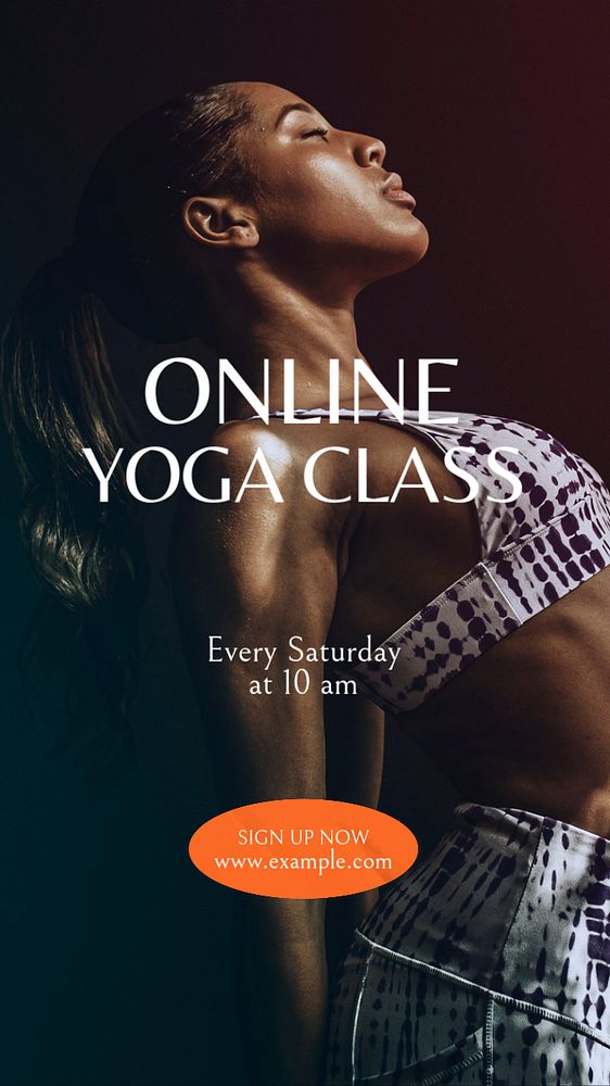 Online yoga class Instagram story template, editable text