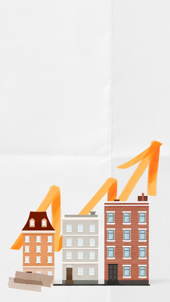 Apartment price increase iPhone wallpaper, real estate remix, editable design