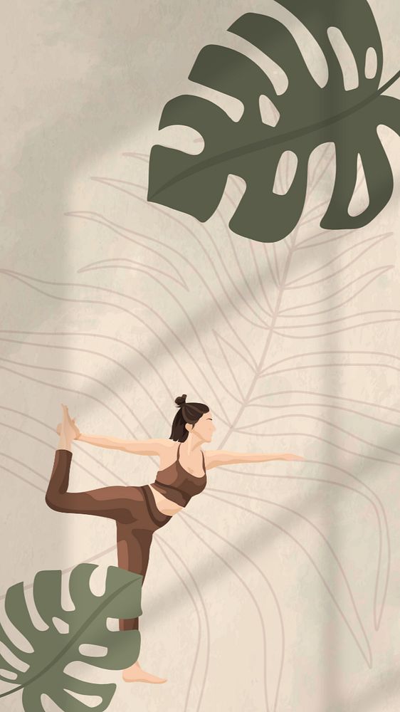 Yoga woman dancer pose iPhone wallpaper, editable design