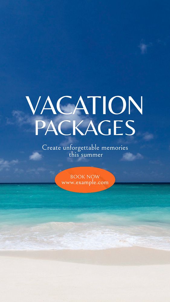 Vacation packages Facebook story template, editable design