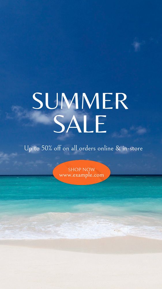 Summer sale Facebook story template, editable design