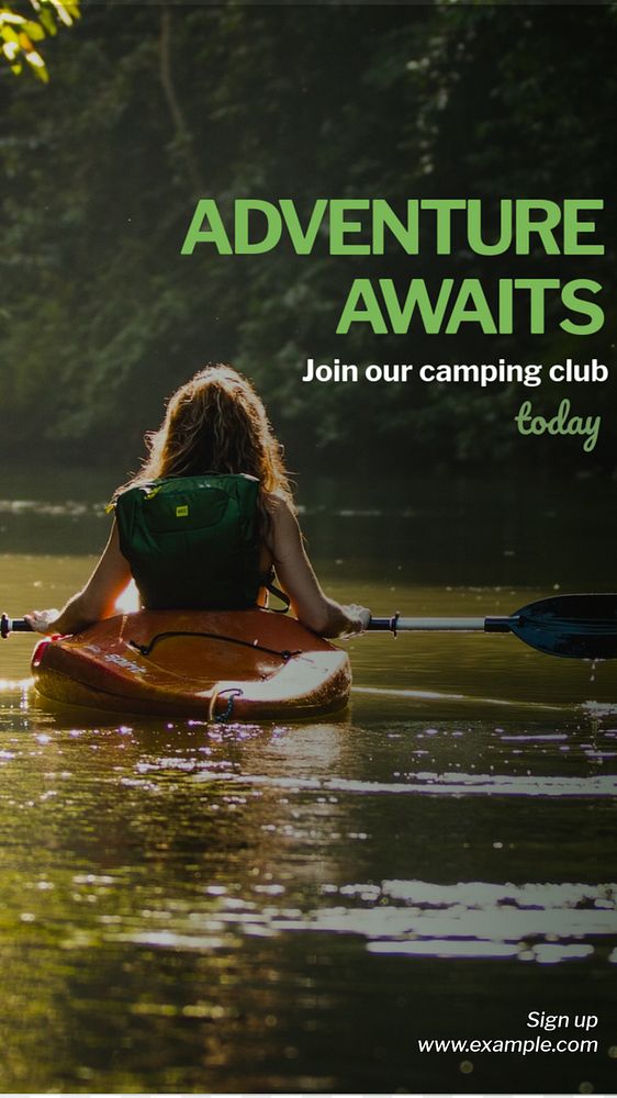 Camping & adventure club Facebook story template, editable design