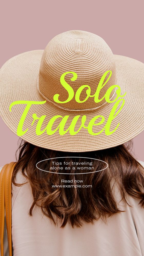 Solo travel Facebook story template, editable design