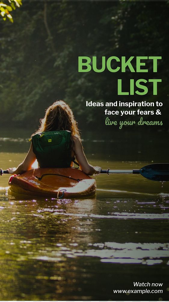 Bucket list Facebook story template, editable design