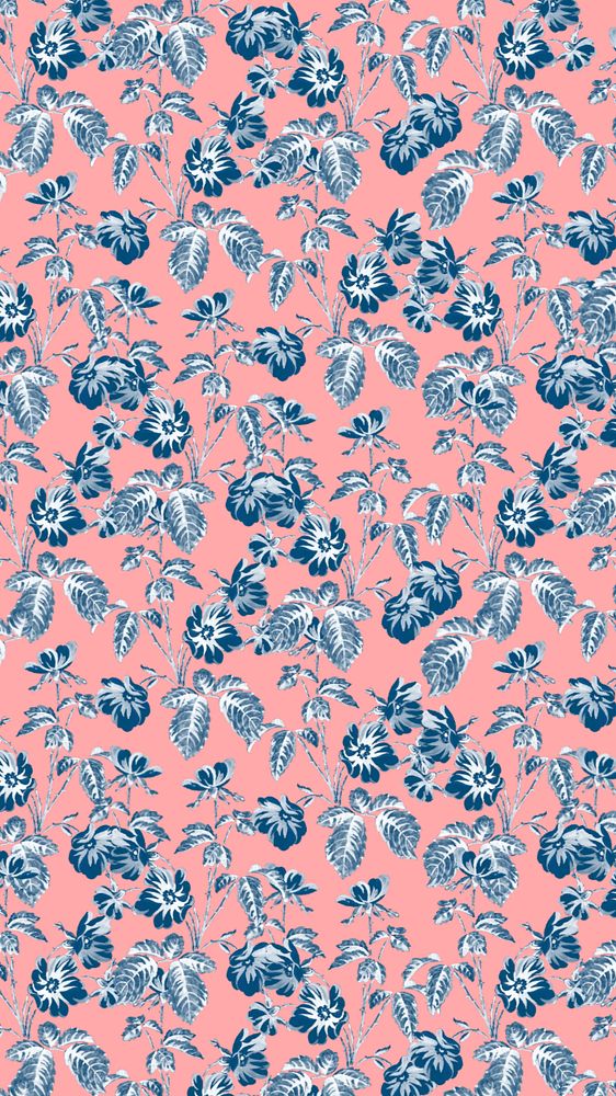 Flower blossoms pattern iPhone wallpaper, pink background