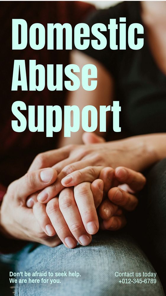 Domestic abuse support Instagram story template, editable text