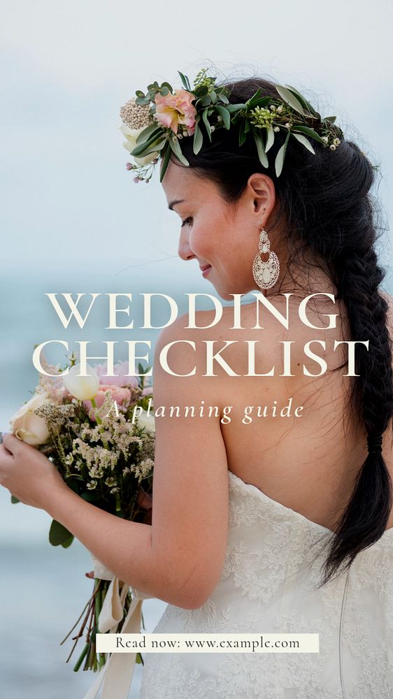 Wedding checklist Instagram story template, editable text