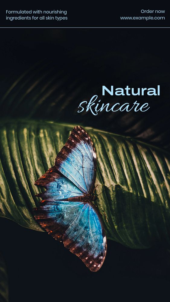 Natural skincare Instagram story template, editable text