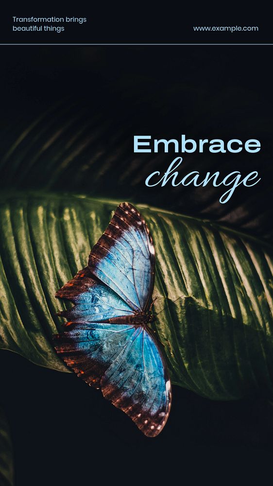 Embrace change Instagram story template, editable text