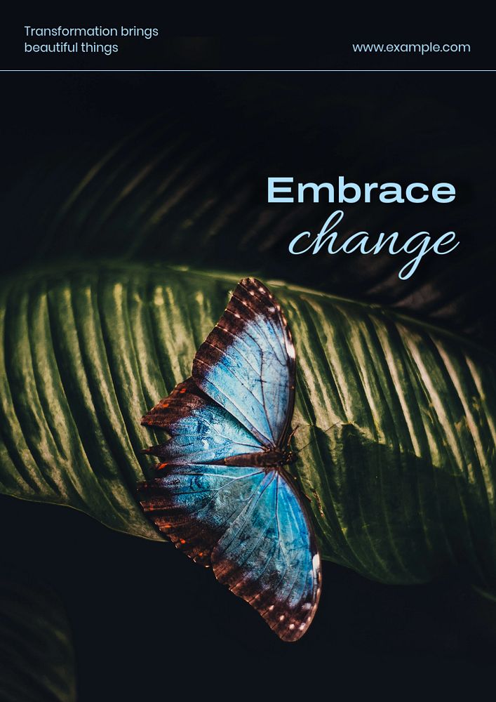 Embrace change poster template, editable text & design