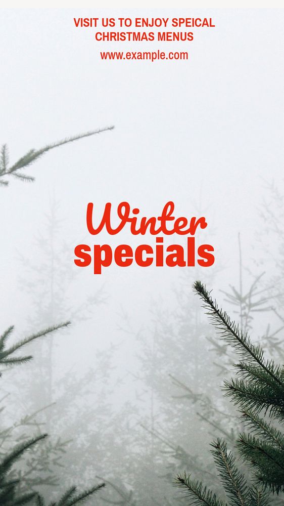 Winter special menu Instagram story template, editable text