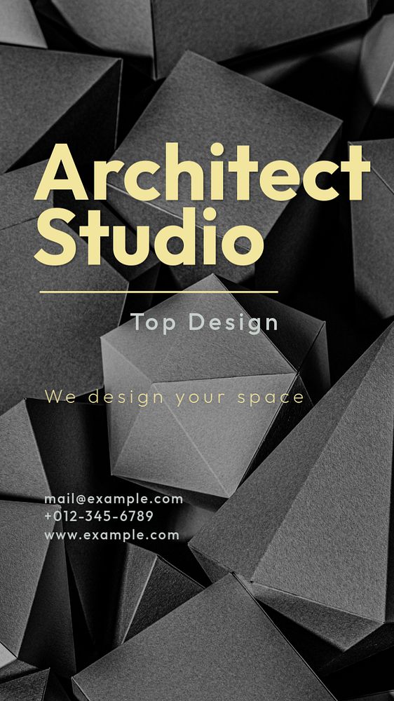 Architect studio Instagram story template, editable text