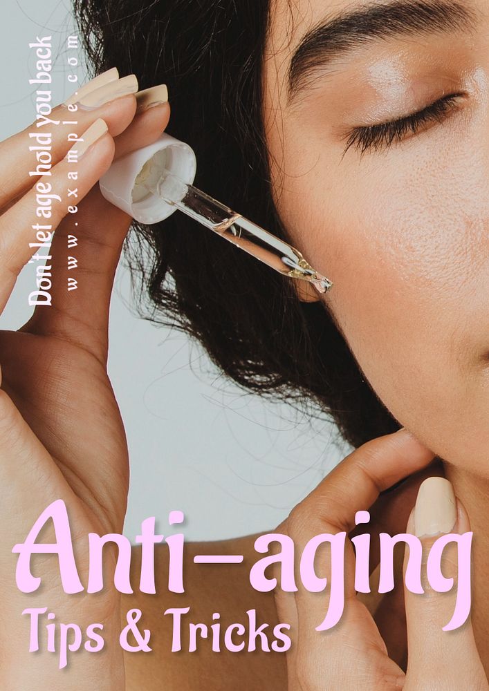 Anti-aging tips poster template, editable text & design