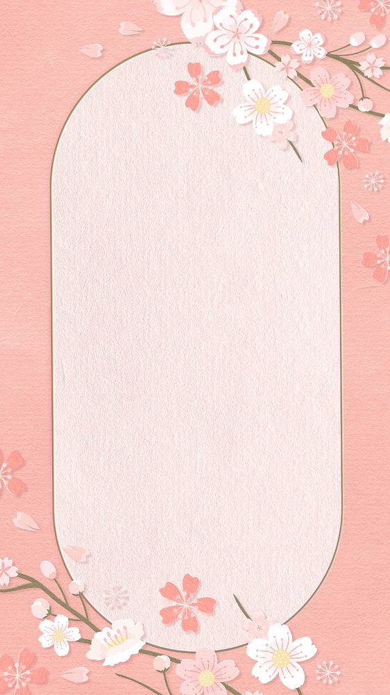 Pink flower phone wallpaper, editable design