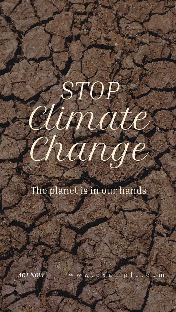 Stop climate change Instagram story template, editable text