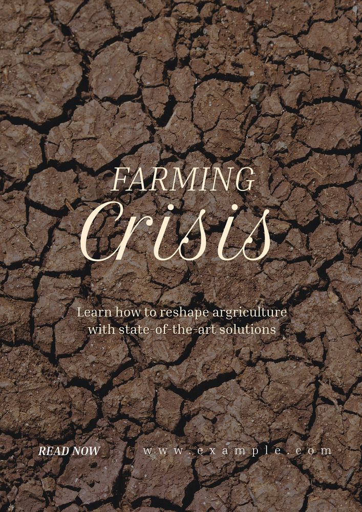 Farming crisis poster template, editable text & design