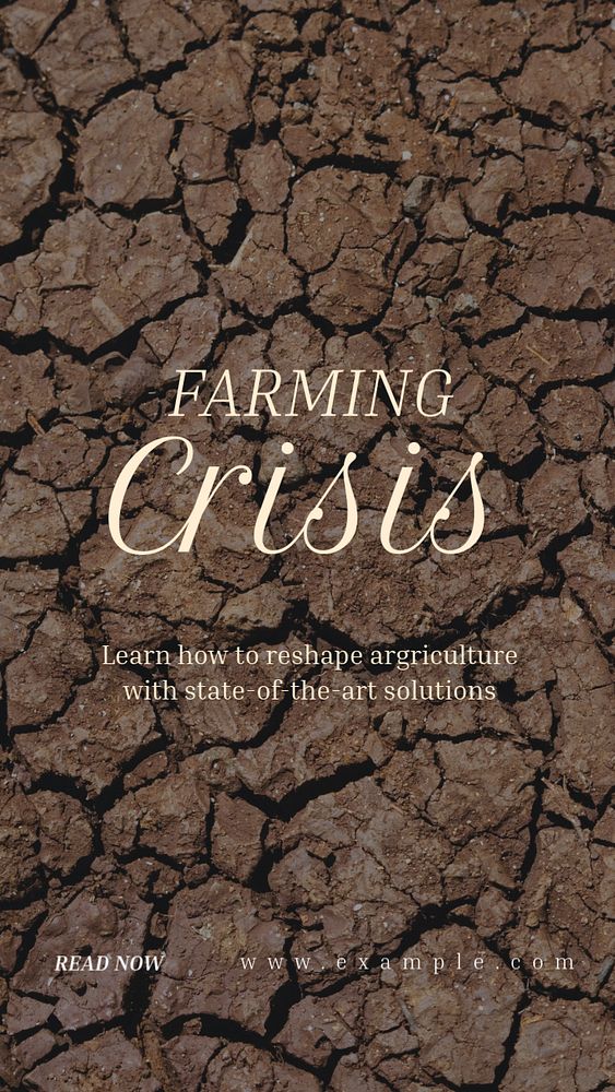 Farming crisis Instagram story template, editable text