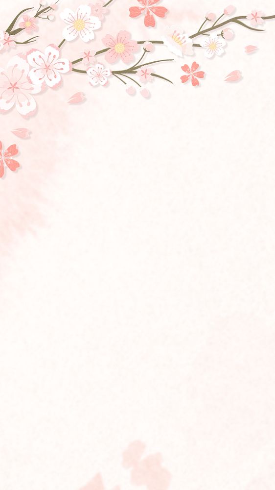 Pink phone wallpaper, flower background, editable design