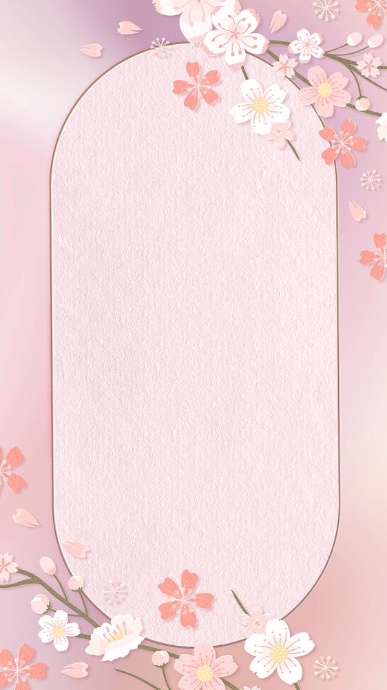 Flower phone wallpaper, pink and purple background, editable design