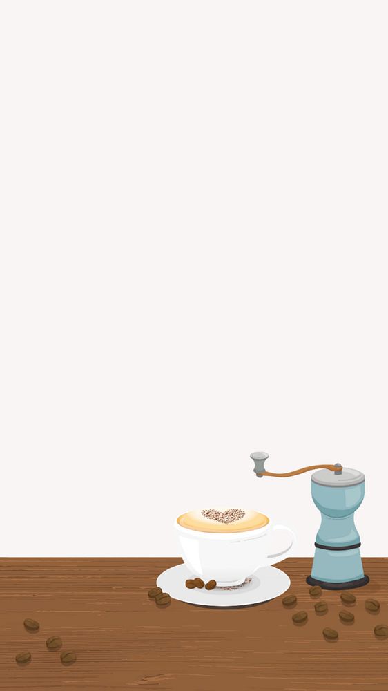 Coffee shop pink  iPhone wallpaper editable design