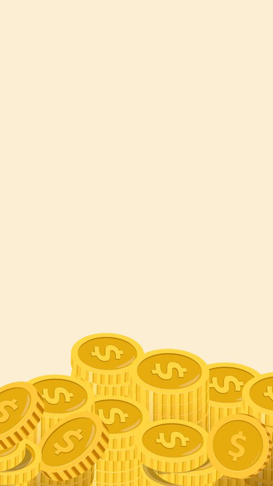 Coin money investment iPhone wallpaper editable design