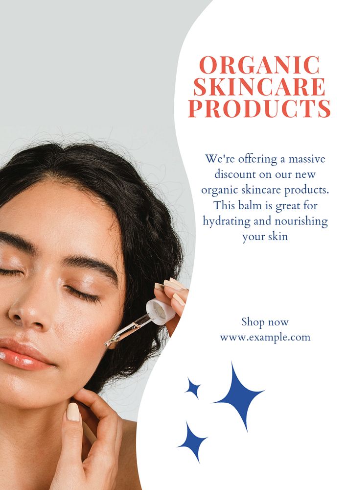 Skincare business poster template, editable text & design