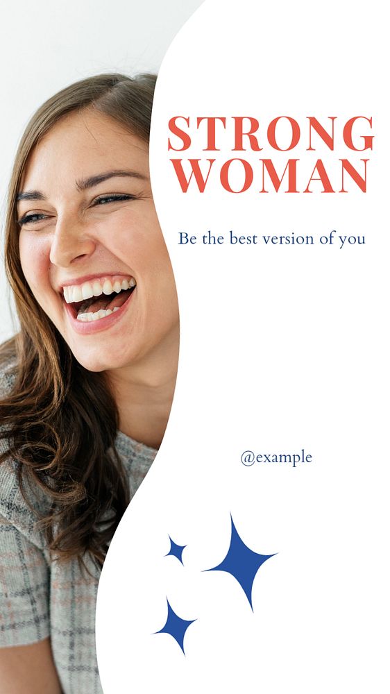 Strong woman   Instagram story template, editable text