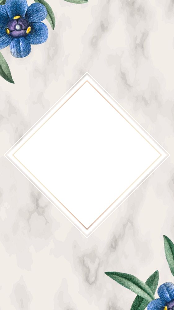 Floral frame iPhone wallpaper, editable white design