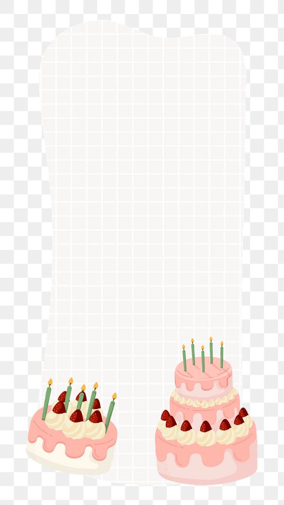 PNG birthday cake notepaper transparent background editable design