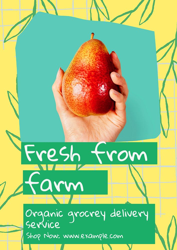 Fresh from farm poster template, editable text & design