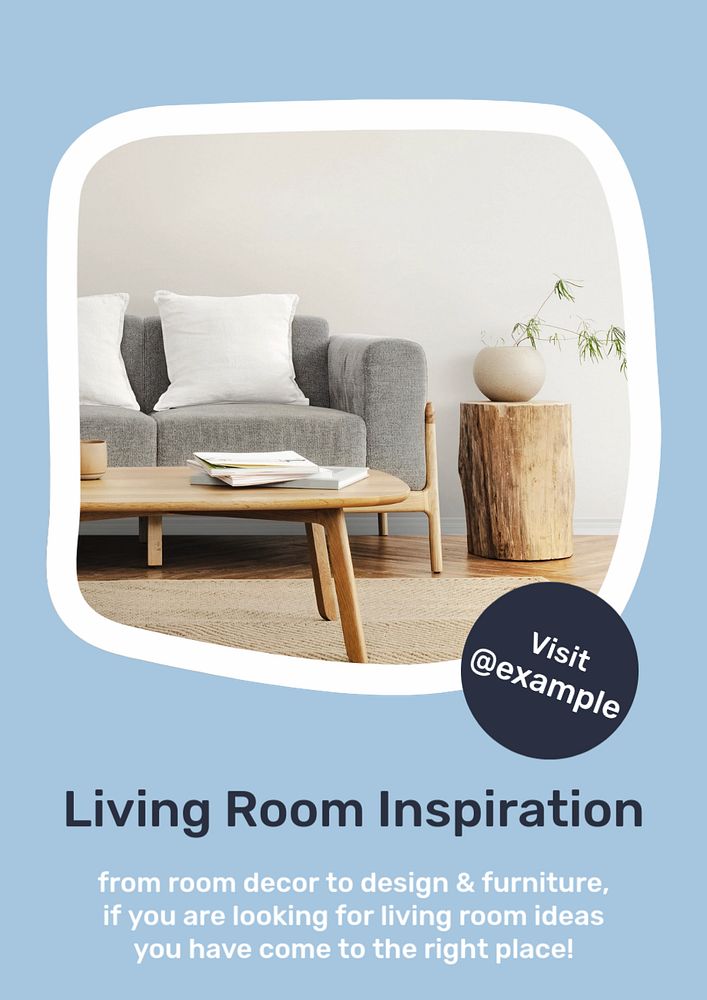 Living room   poster template, editable text & design