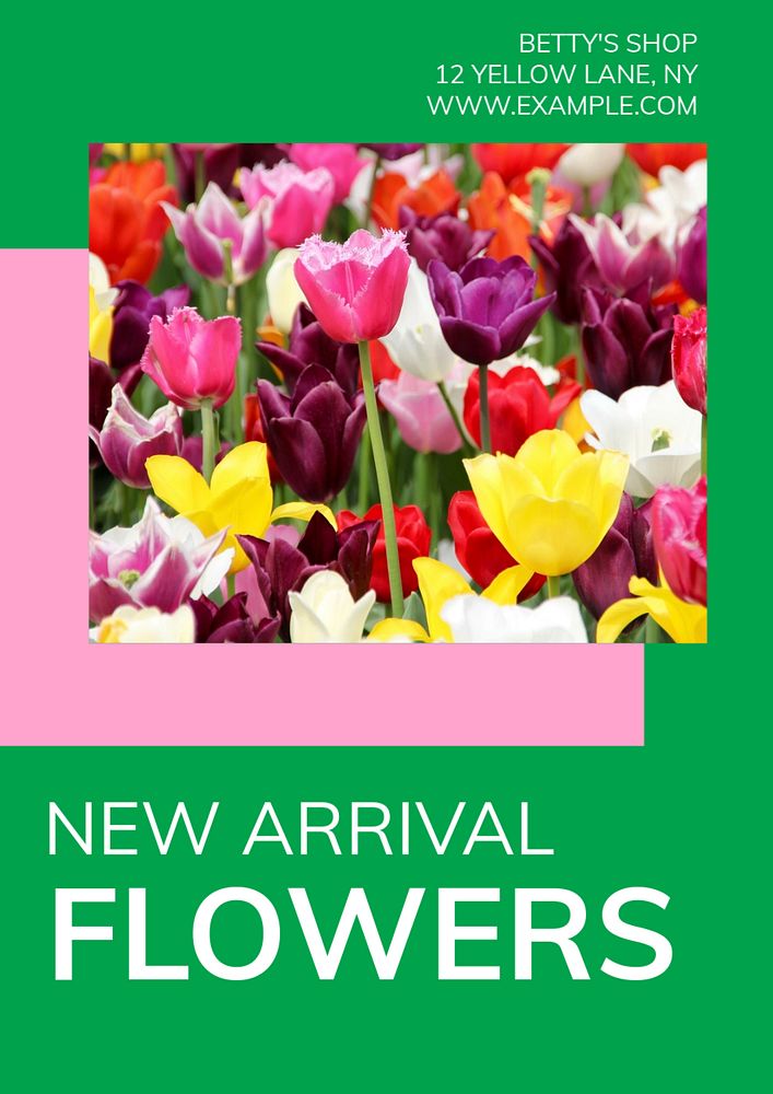 Flower collection   poster template, editable text & design