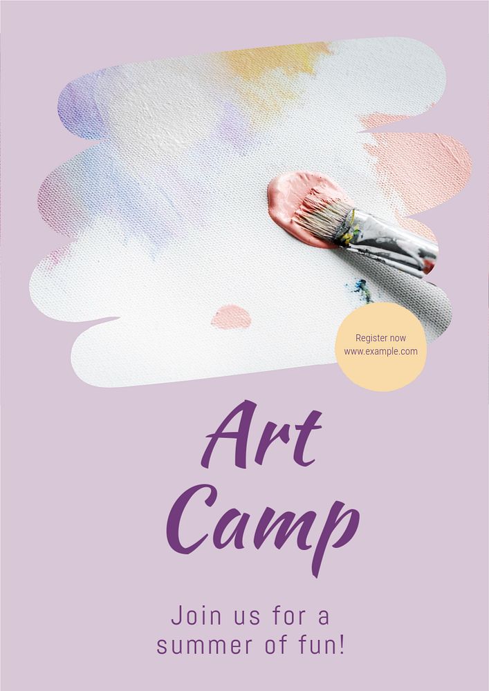 Art camp  poster template, editable text & design