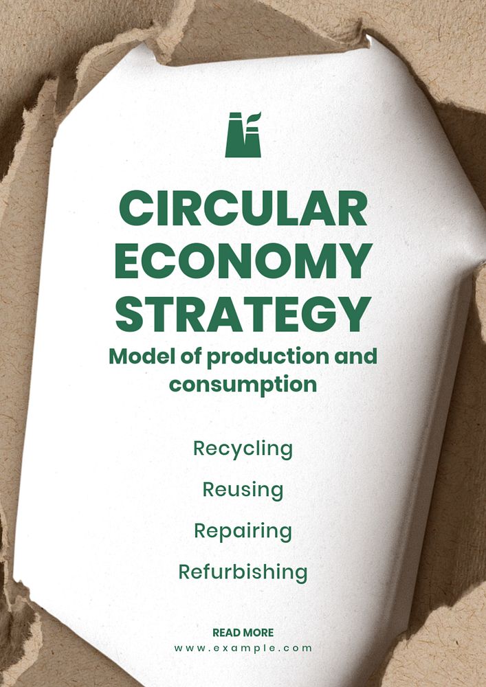 Circular economy poster template, editable text and design