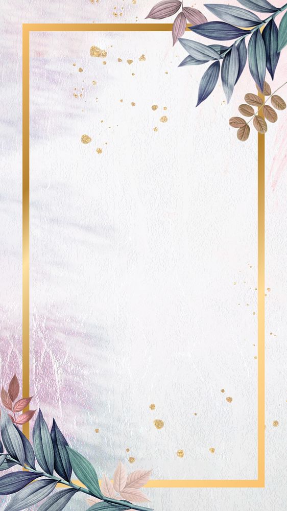 Plant border, pastel iPhone wallpaper, editable design